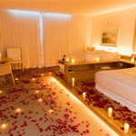 Hotel Room Decoration With Flowers And Candles